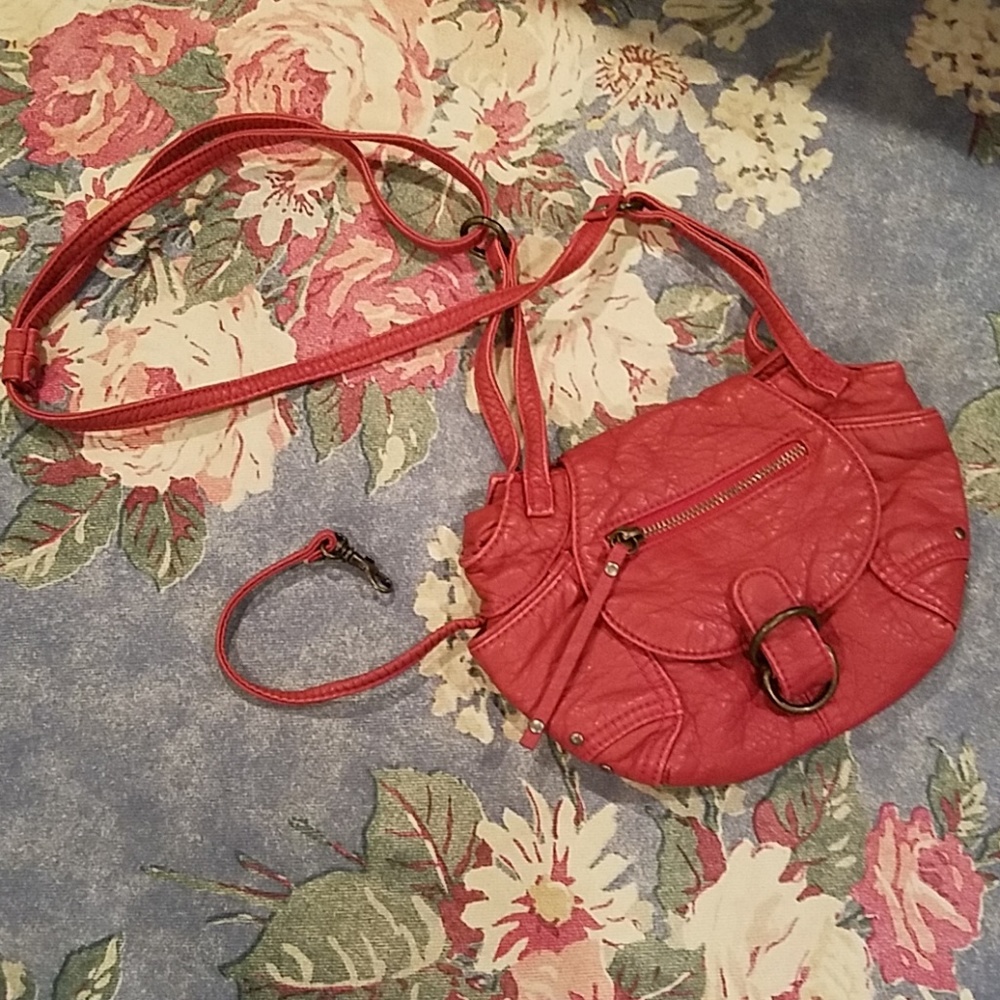 AEO Red Faux Leather Crossbody